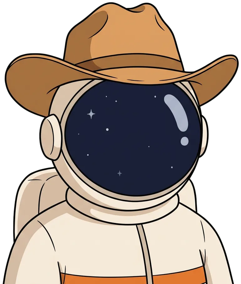 Dusty, con su traje espacial y su sombrero vaquero, sobre la órbita de Ceres